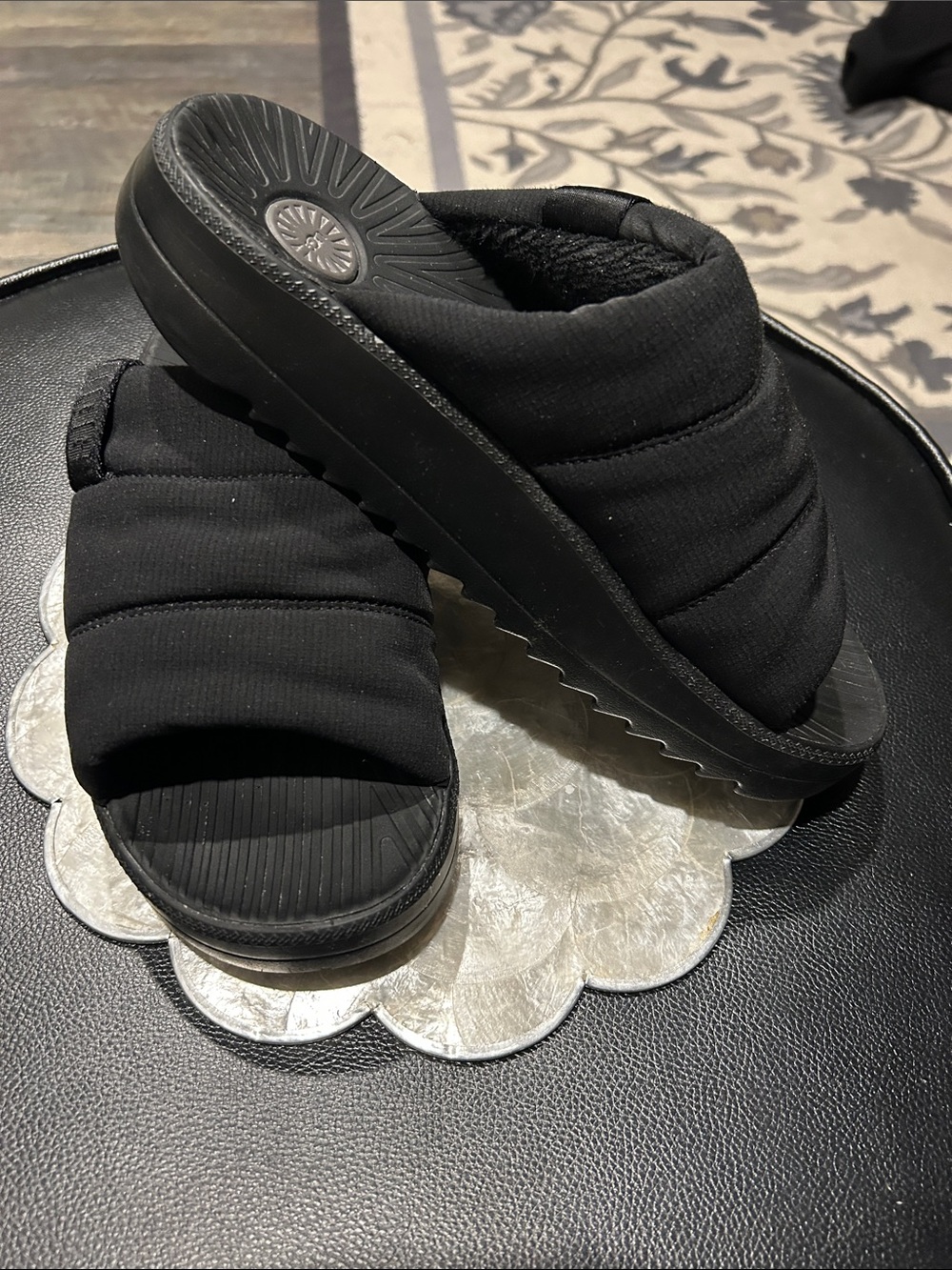 UGG Men's Black 3M Thinsulate Quilted Slide Sandals
